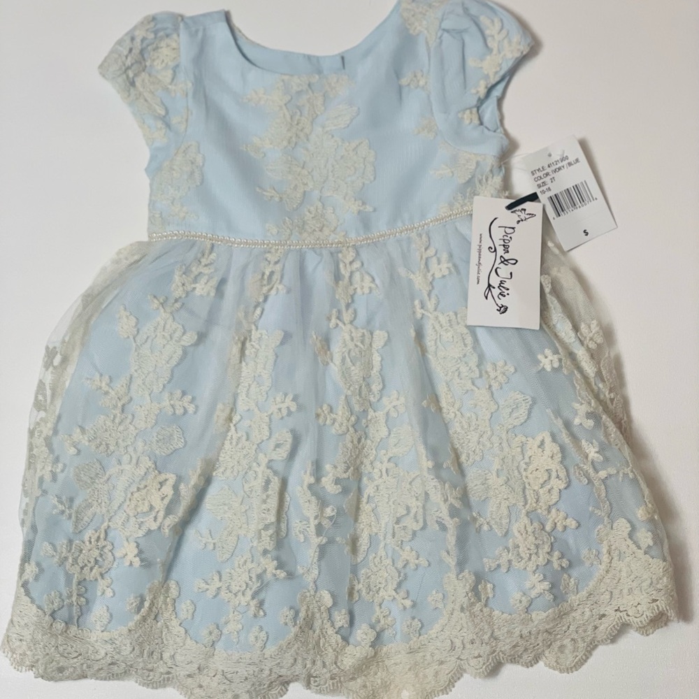 Pippa & Julie Light Blue Lace Dress